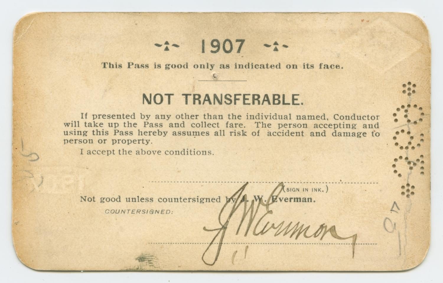 Texas & Pacific Railway Pass