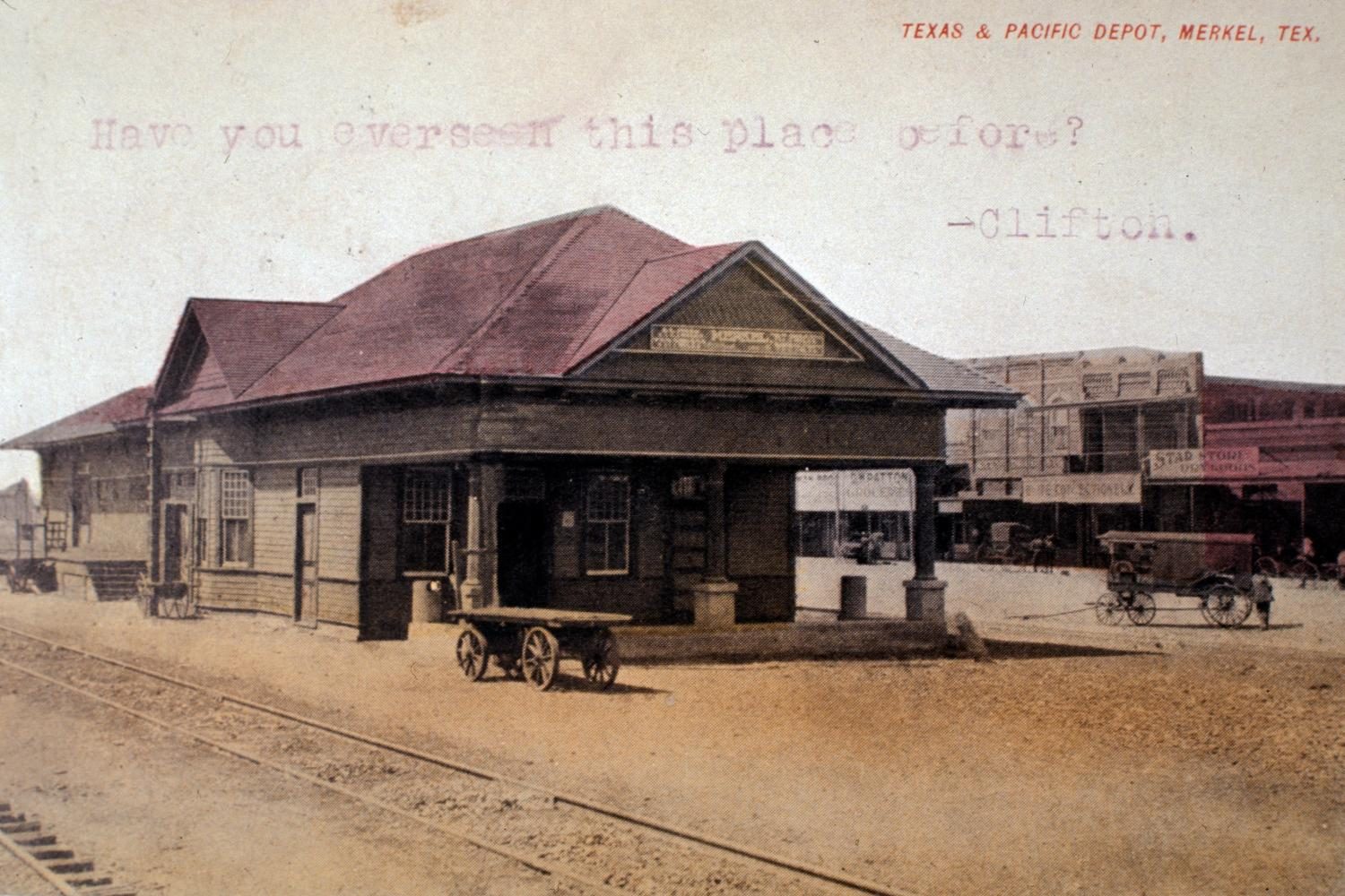 Texas & Pacific Depot - Merkel, 1909
