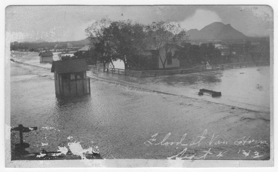 T&P Section House in Van Horn During the 1913 Flood