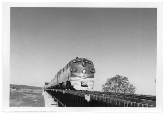 "The Westerner" crossing the Trinity River Bridge