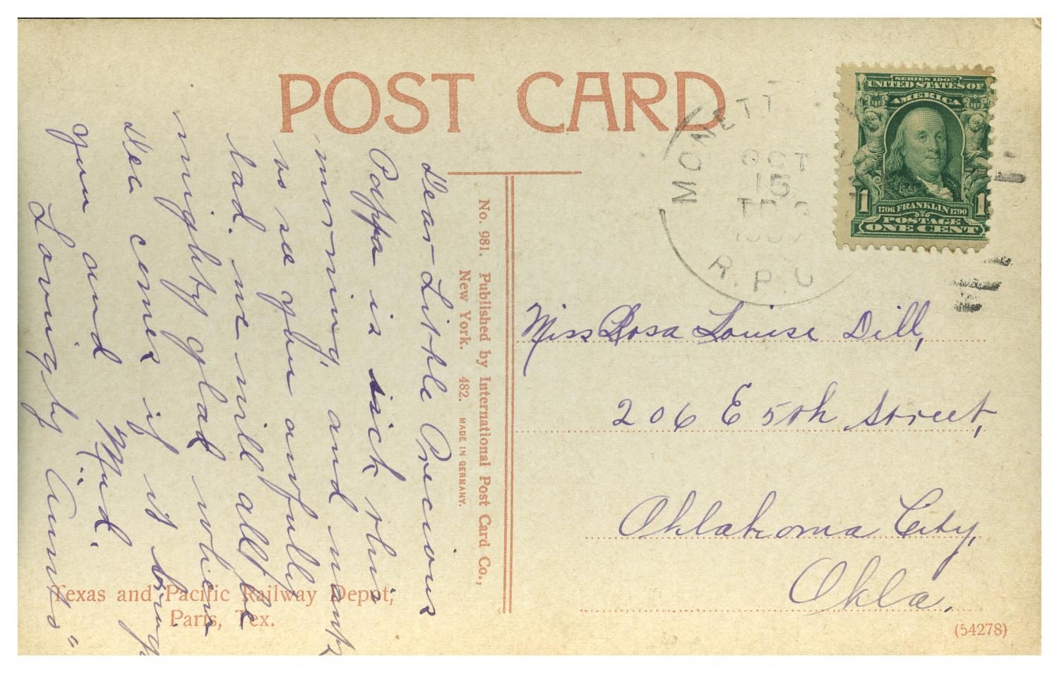 Texas and Pacific Railway Depot, Paris, Tex.