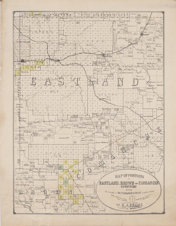 Map of Portions of Eastland, Brown, and Comanche Counties