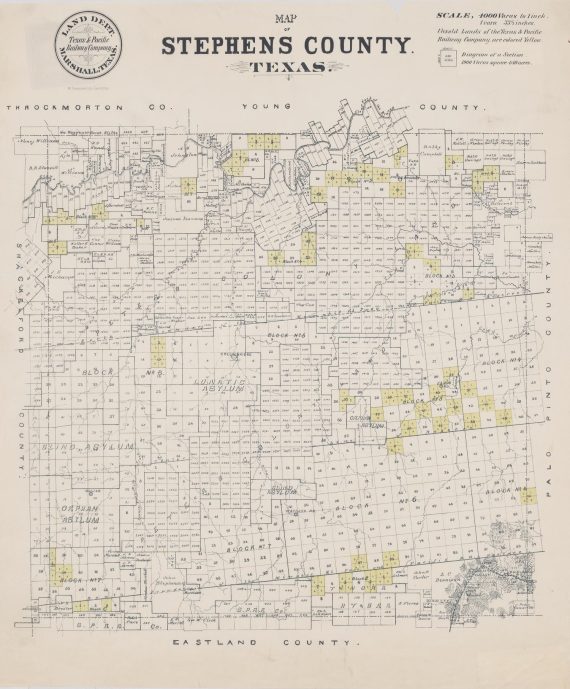 Map of Stephens County, Texas