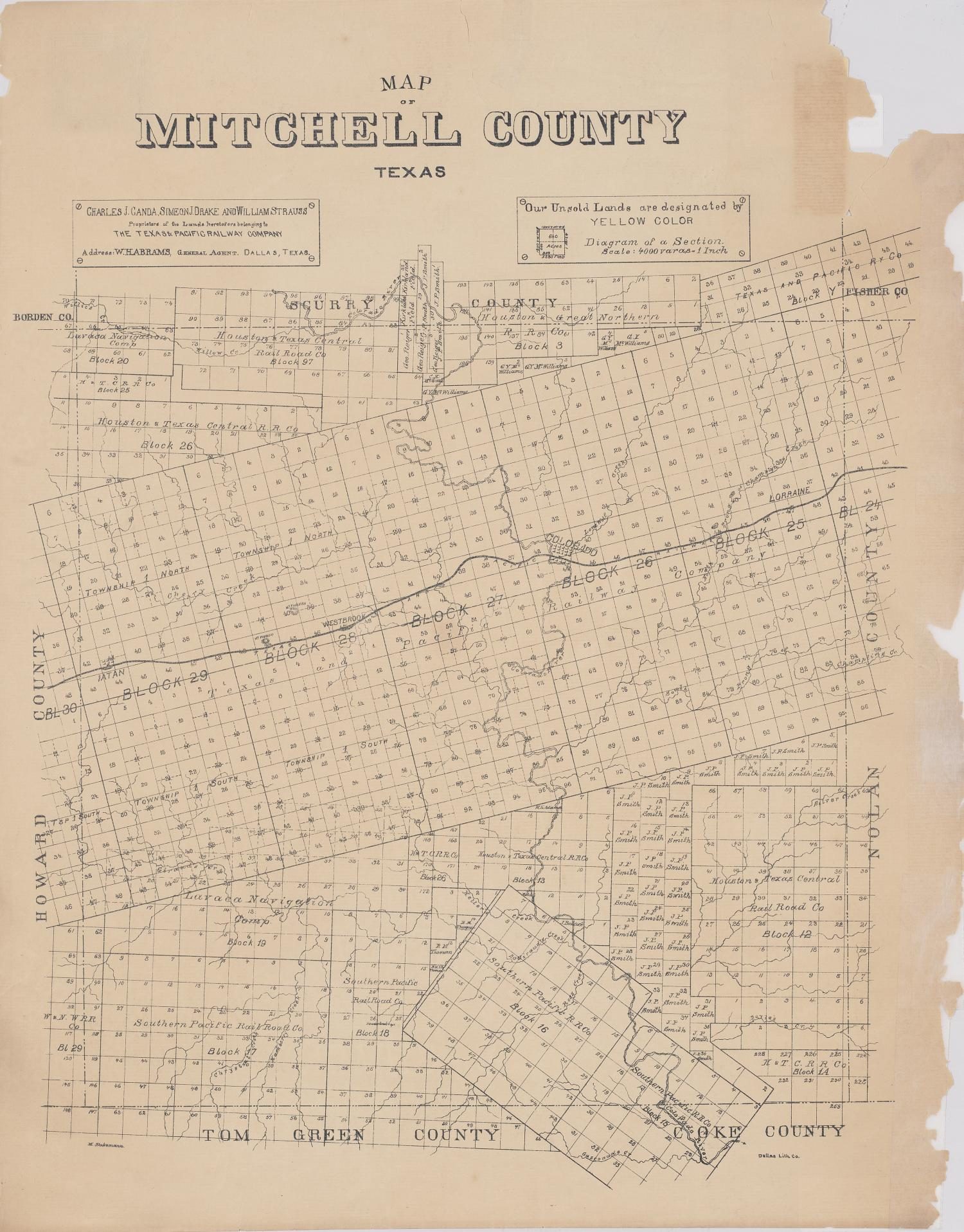Map of Mitchell County, Texas