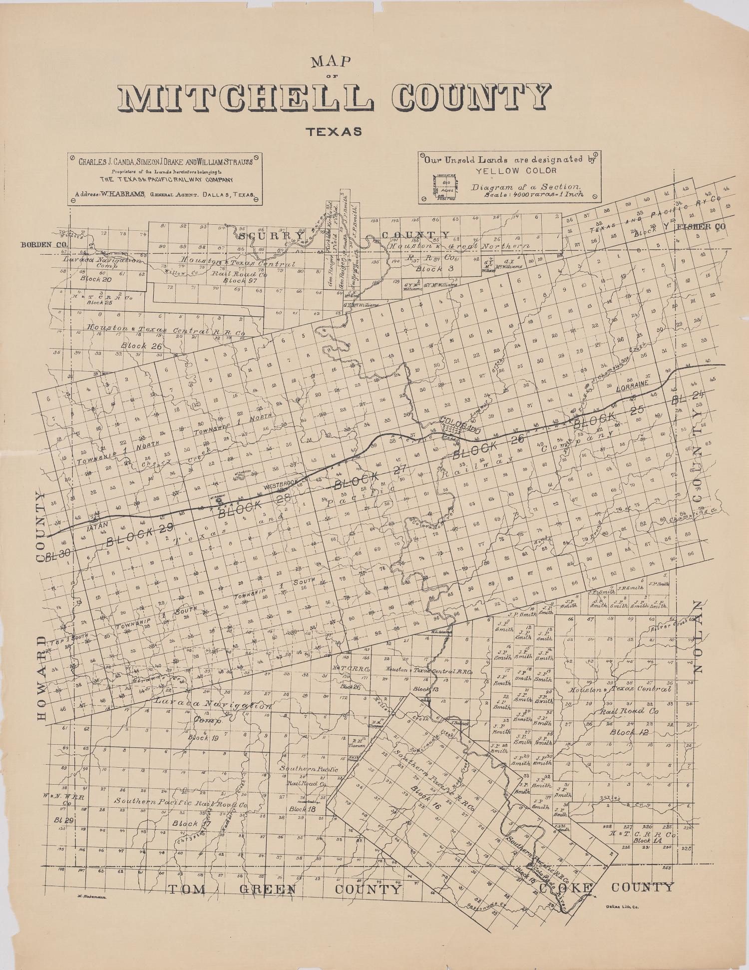Map of Mitchell County, Texas