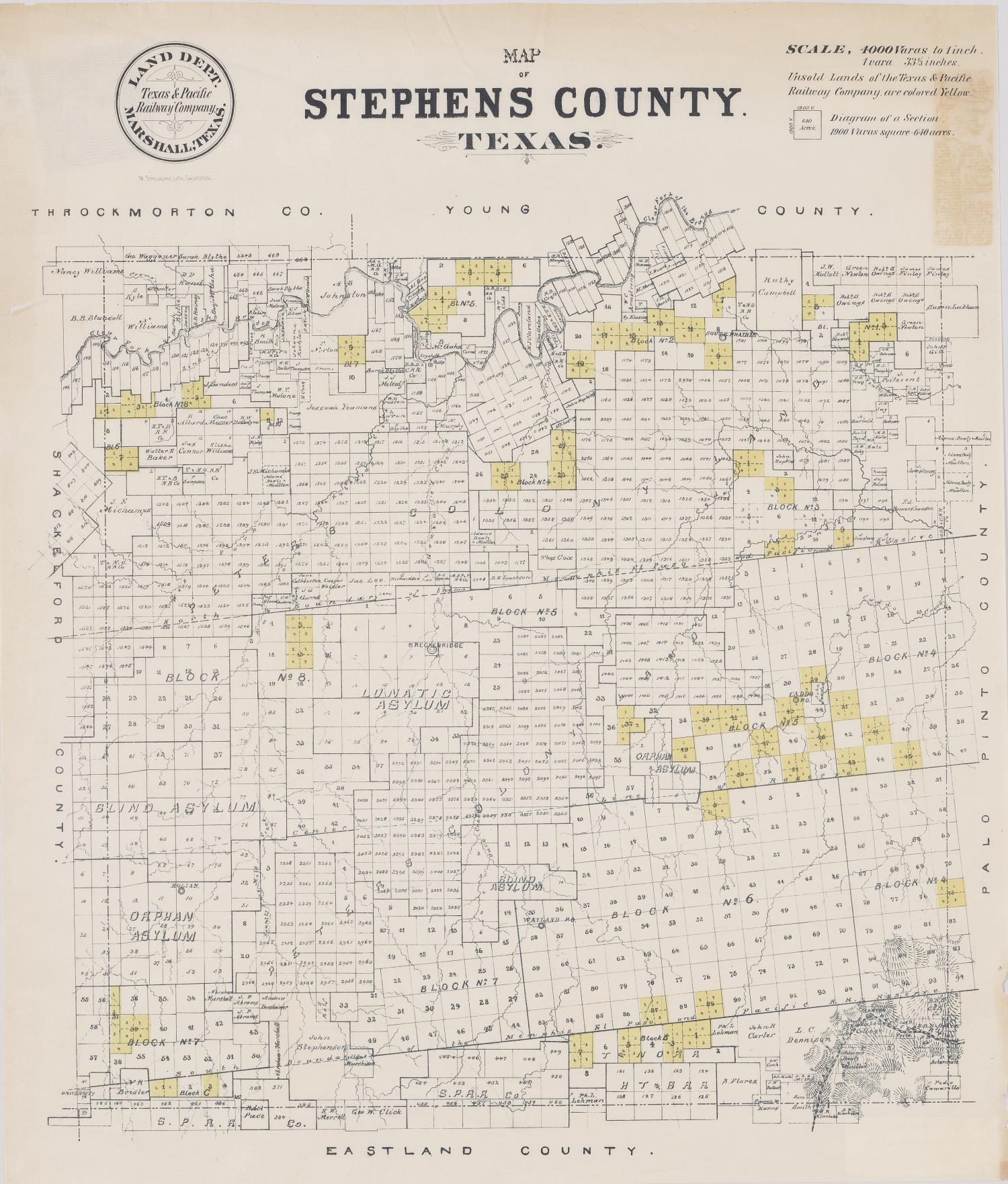 Map of Stephens County, Texas