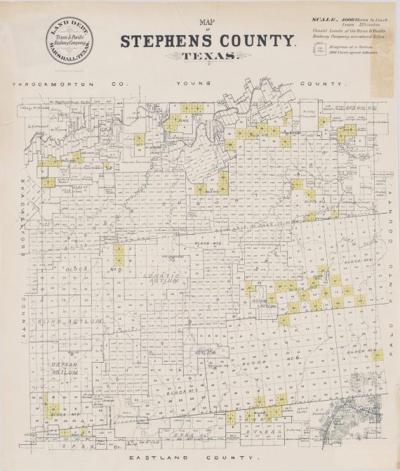 Map of Stephens County, Texas