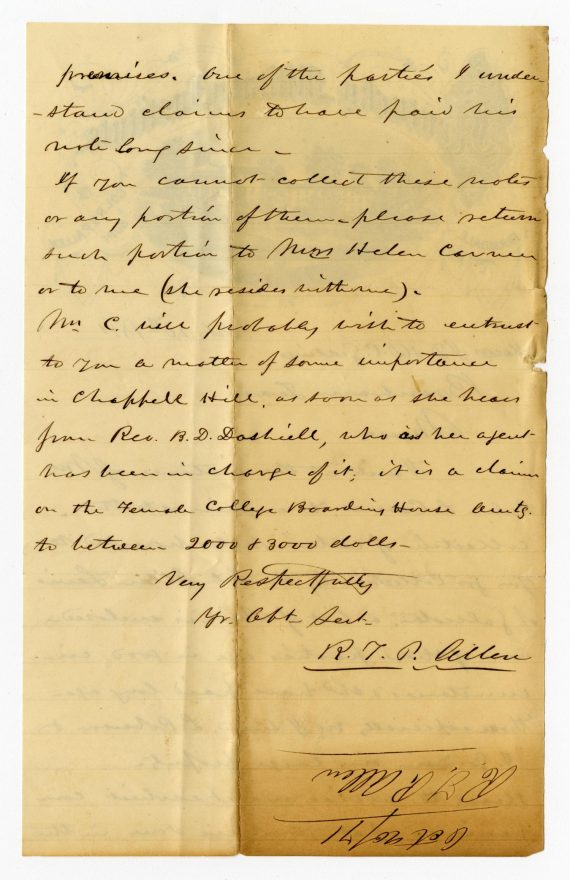 Letter from R. T. P. Allen to J. D. and D. C. Giddings - October 20, 1871