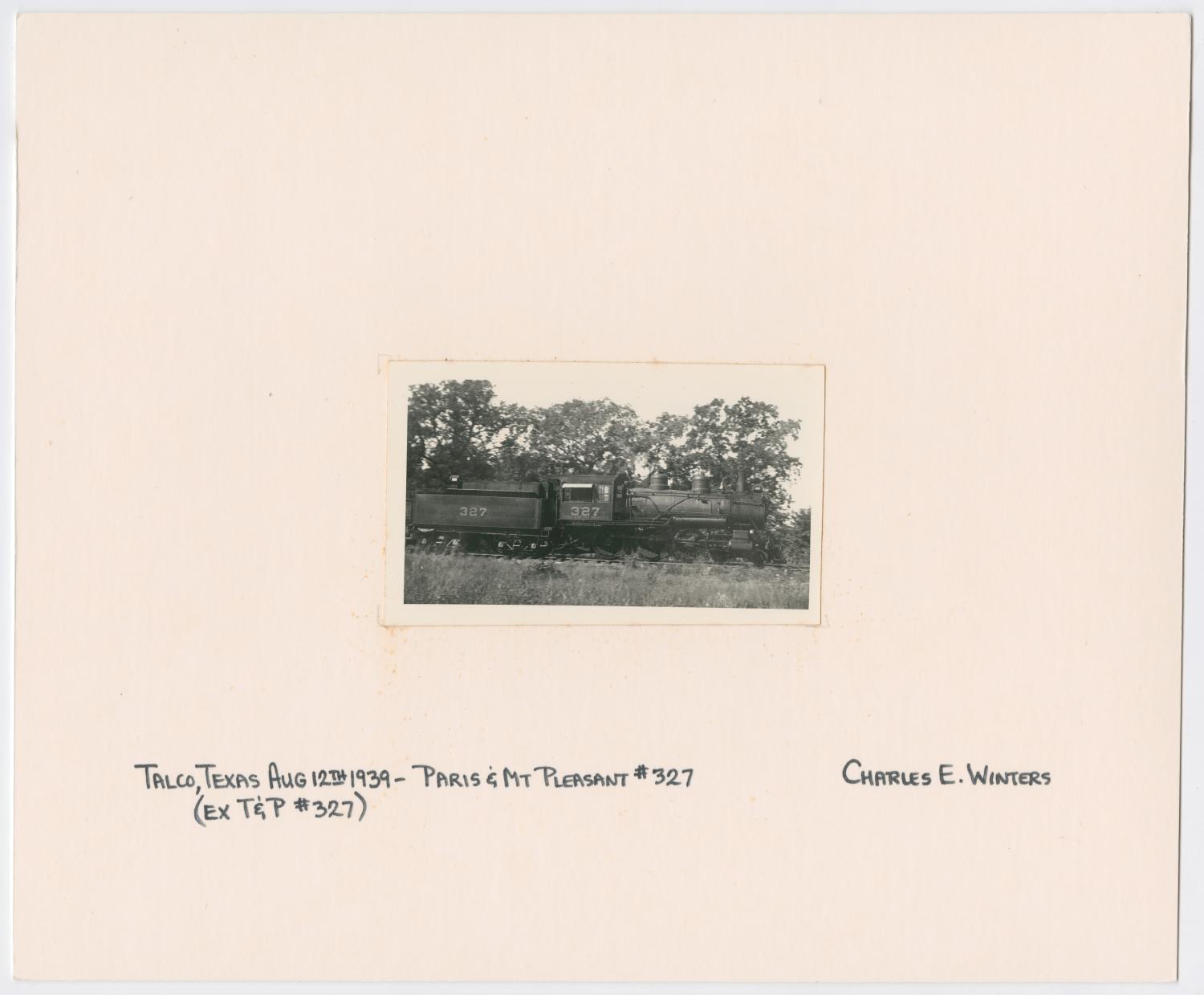 Train Engine #327 and Car - Talco, Texas