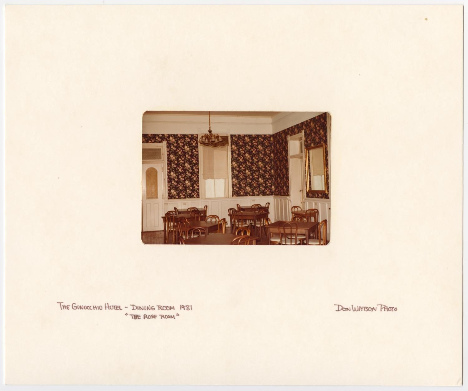 Dining Room in the Ginocchio Hotel