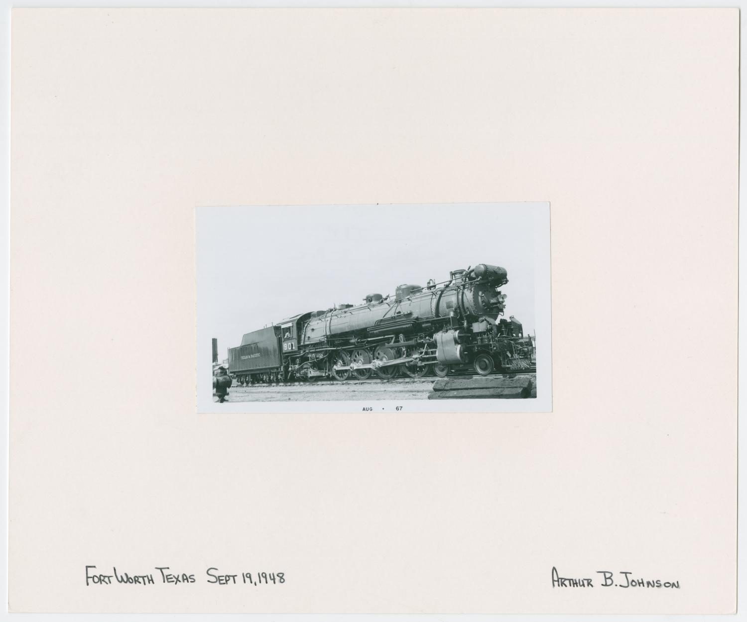 Train Engine #901 and Car on Tracks