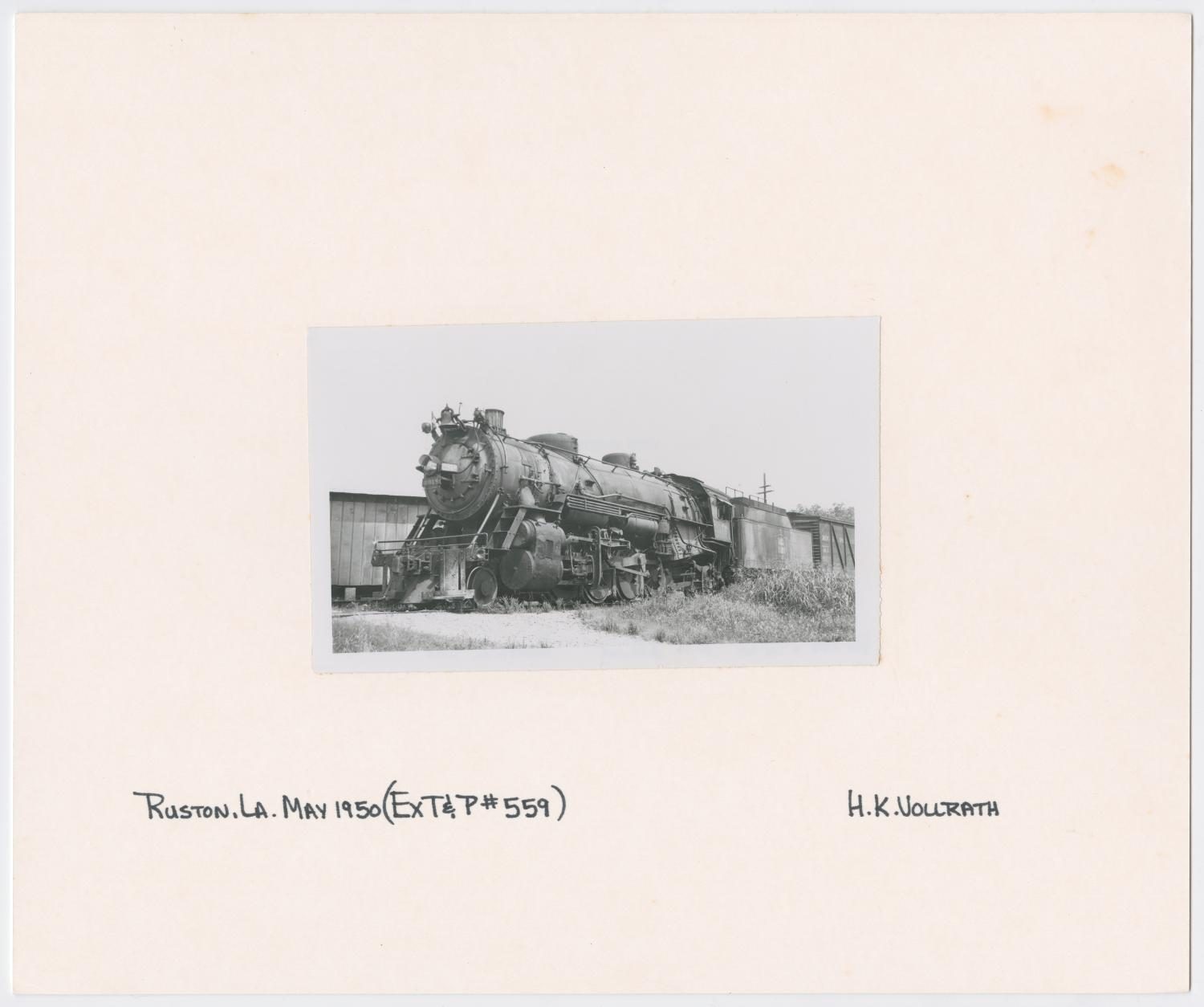 Side View of Train Engine and Car - Ruston, Louisiana