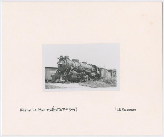 Side View of Train Engine and Car - Ruston, Louisiana
