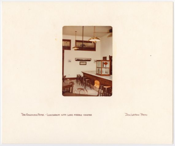 Lunch Counter at Ginocchio Hotel