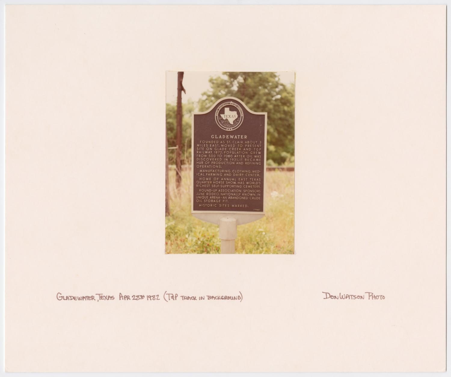 Texas Historical Commission Marker: Gladewater #2