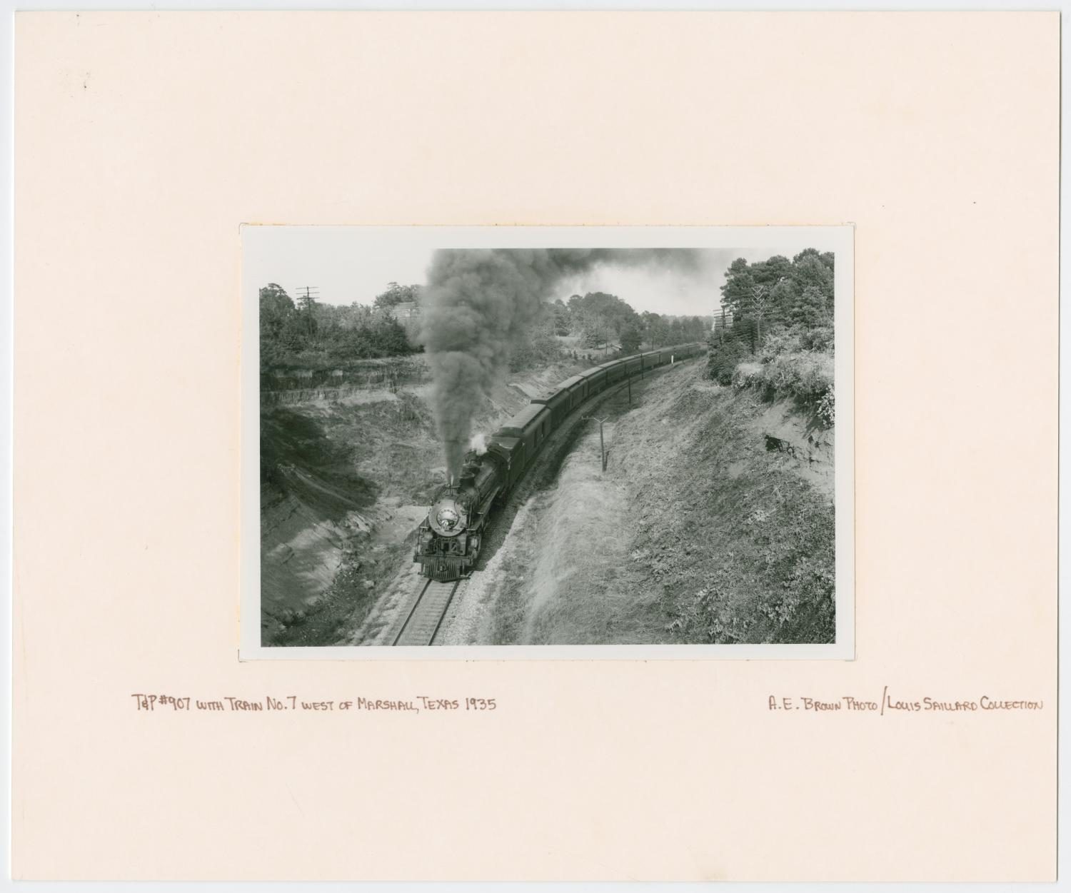 Train Engine #907 and Cars - west of Marshall, Texas