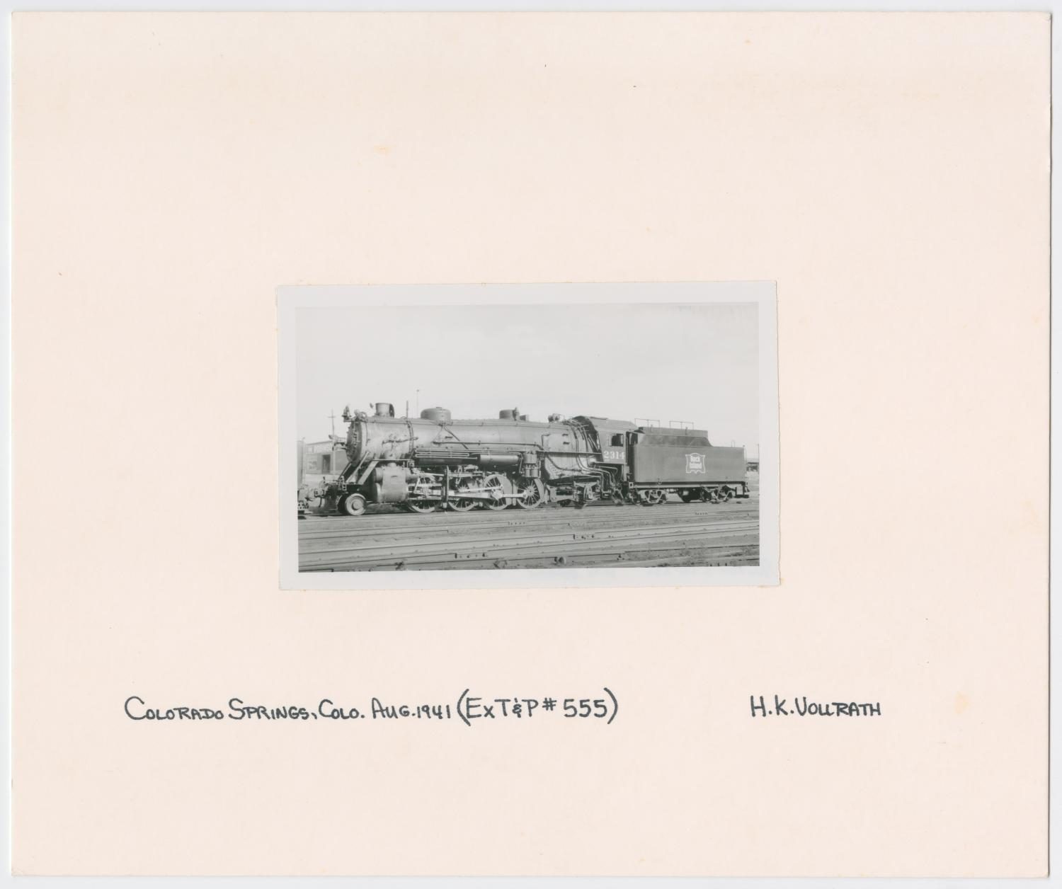 Side View of Train Engine #2314 and Car