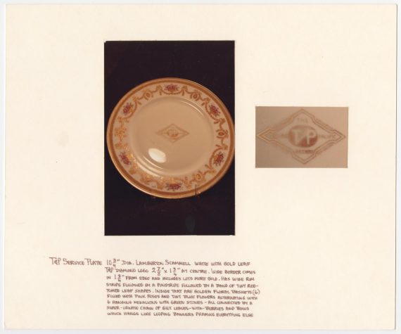 Plate Stamped with Texas & Pacific Logo