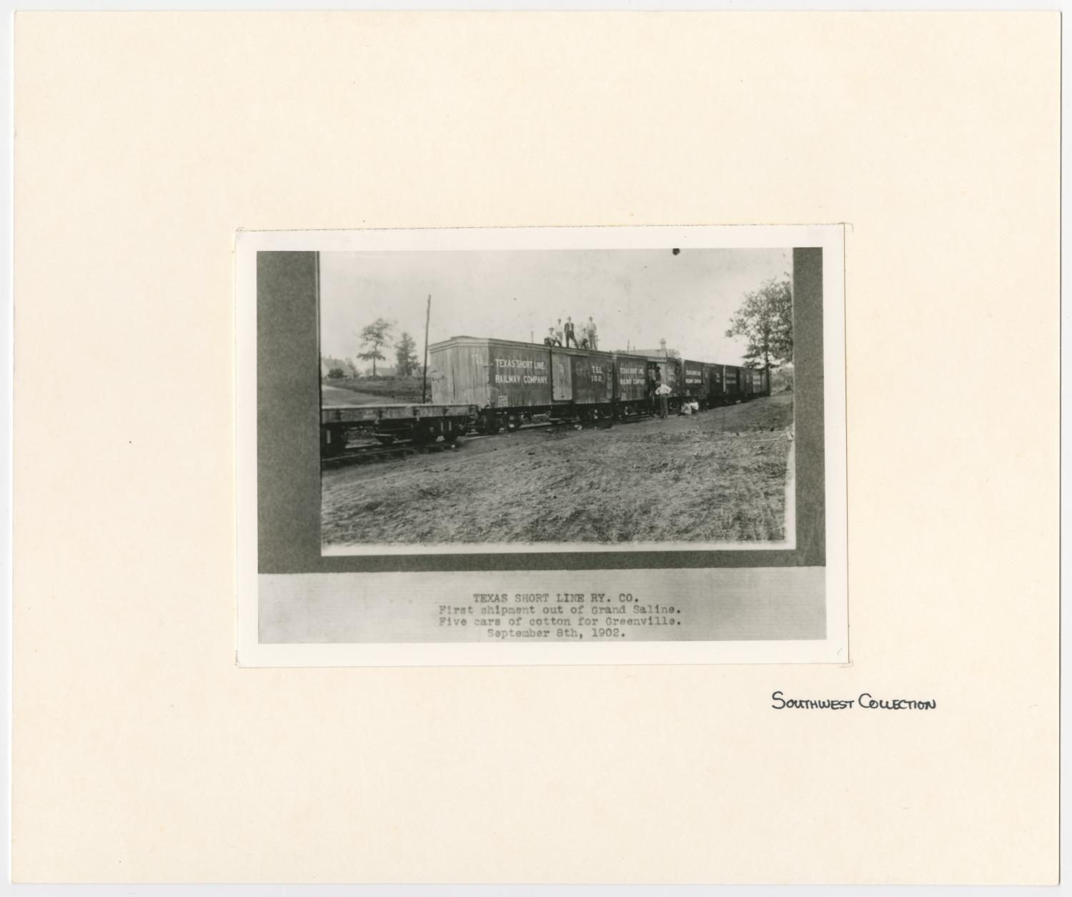 First Texas Short Line Shipment Out of Grand Saline}