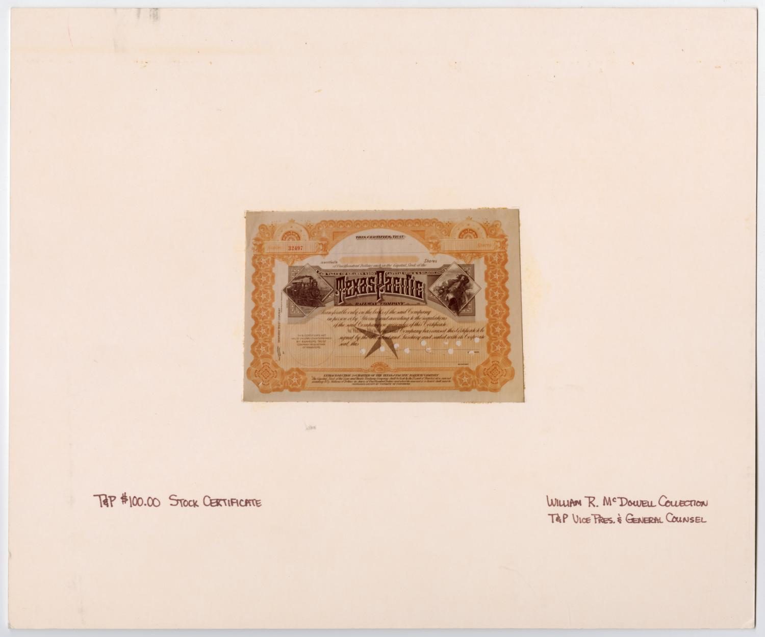 T&P Stock Certificate