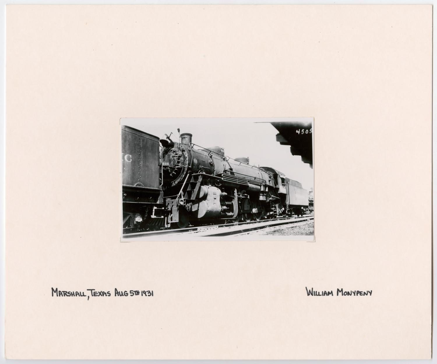 Train #805 in Marshall, Texas