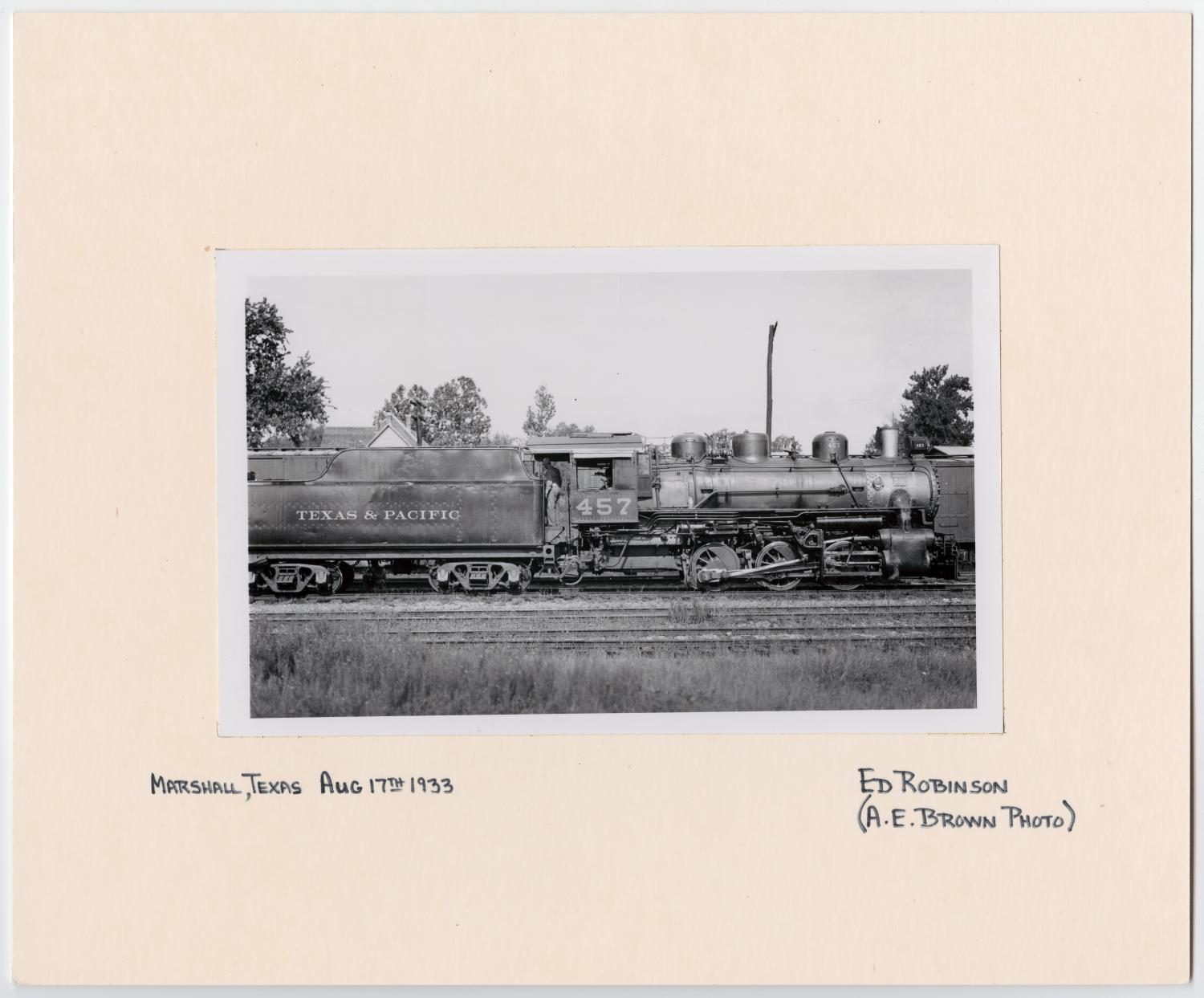 Train #457 in Marshall, Texas