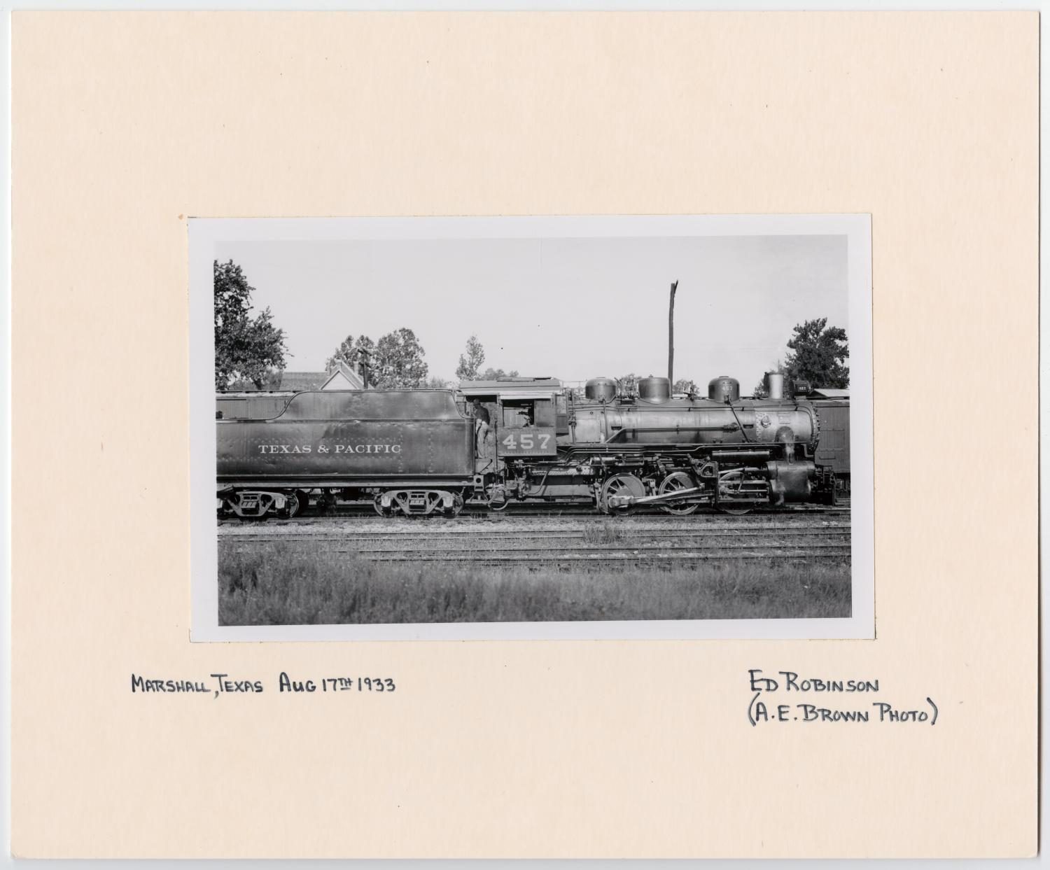 Train #457 in Marshall, Texas