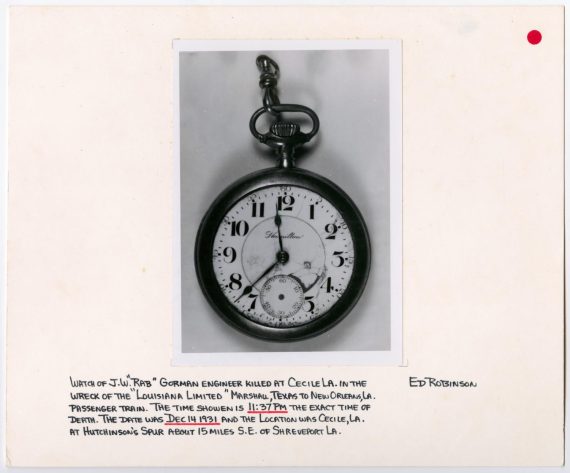 Pocket Watch of an Engineer Killed in Train Wreck