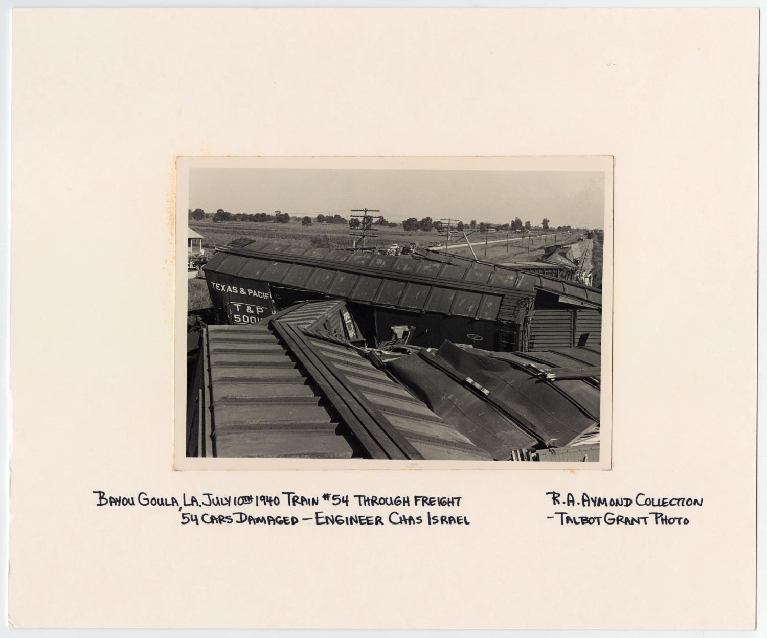 T&P Train #54 Wrecked in Bayou Goula, Louisiana