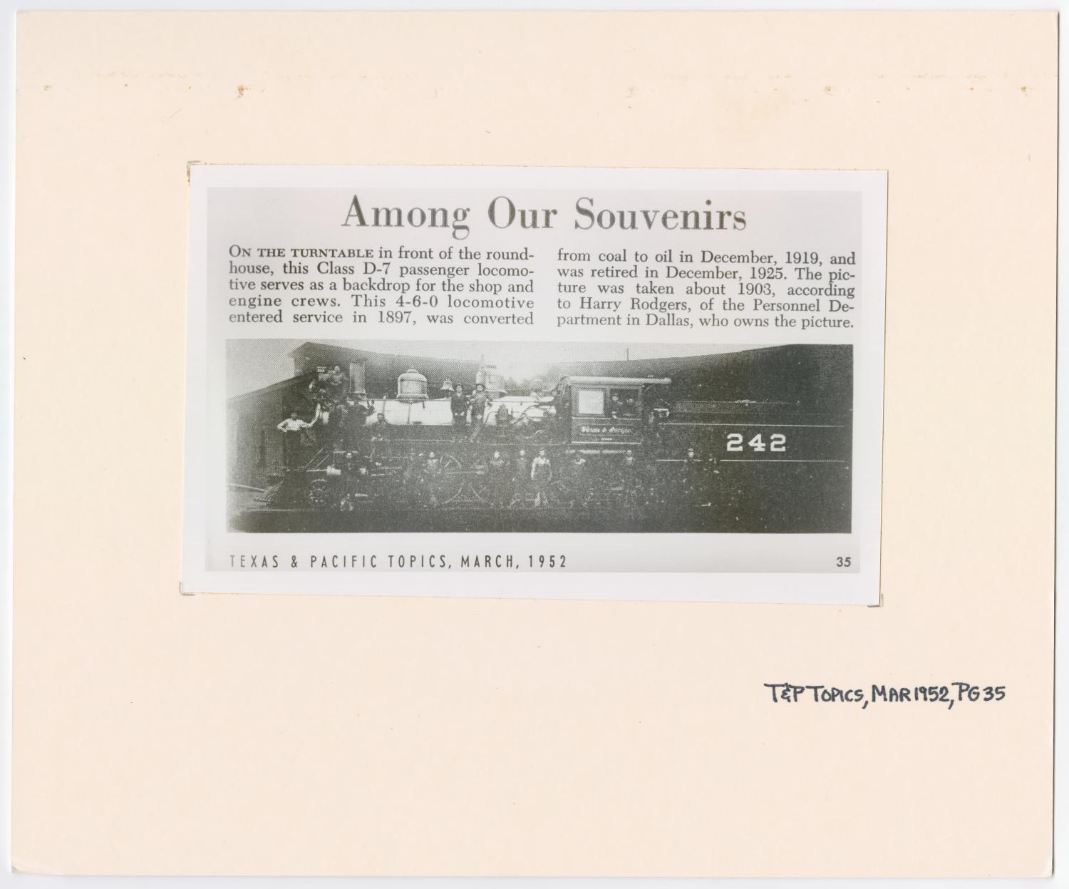 Clipping of an Image of Train #242