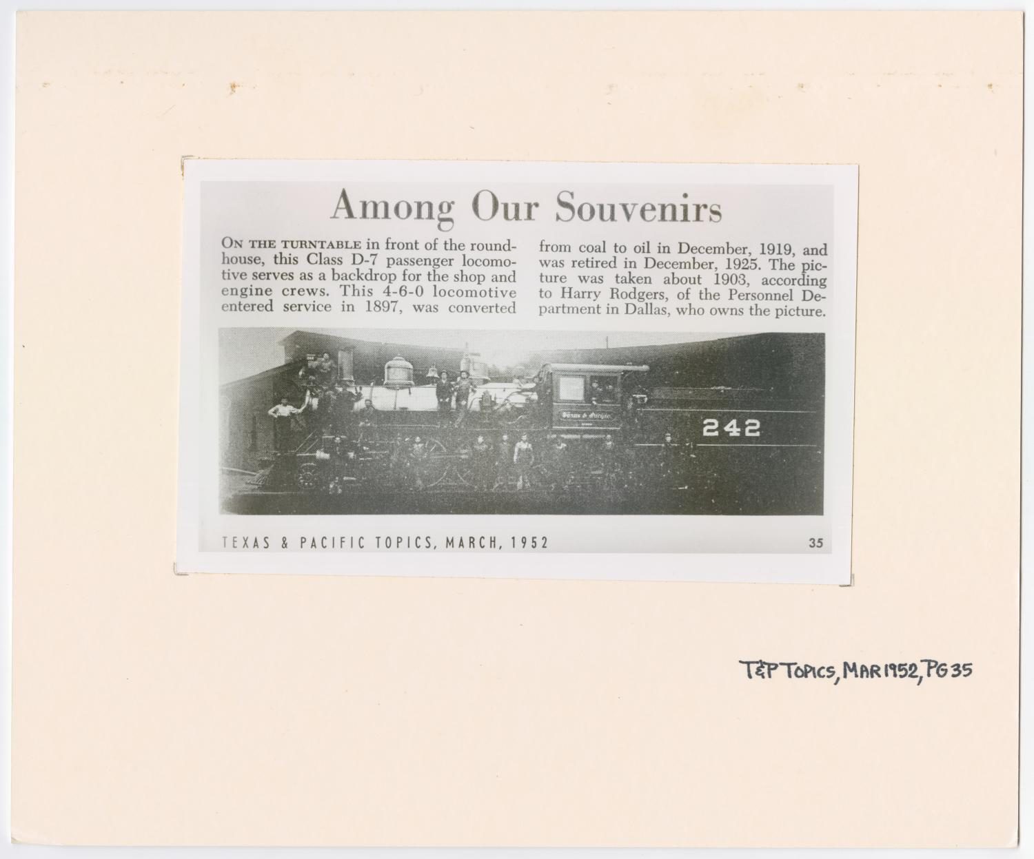 Clipping of an Image of Train #242