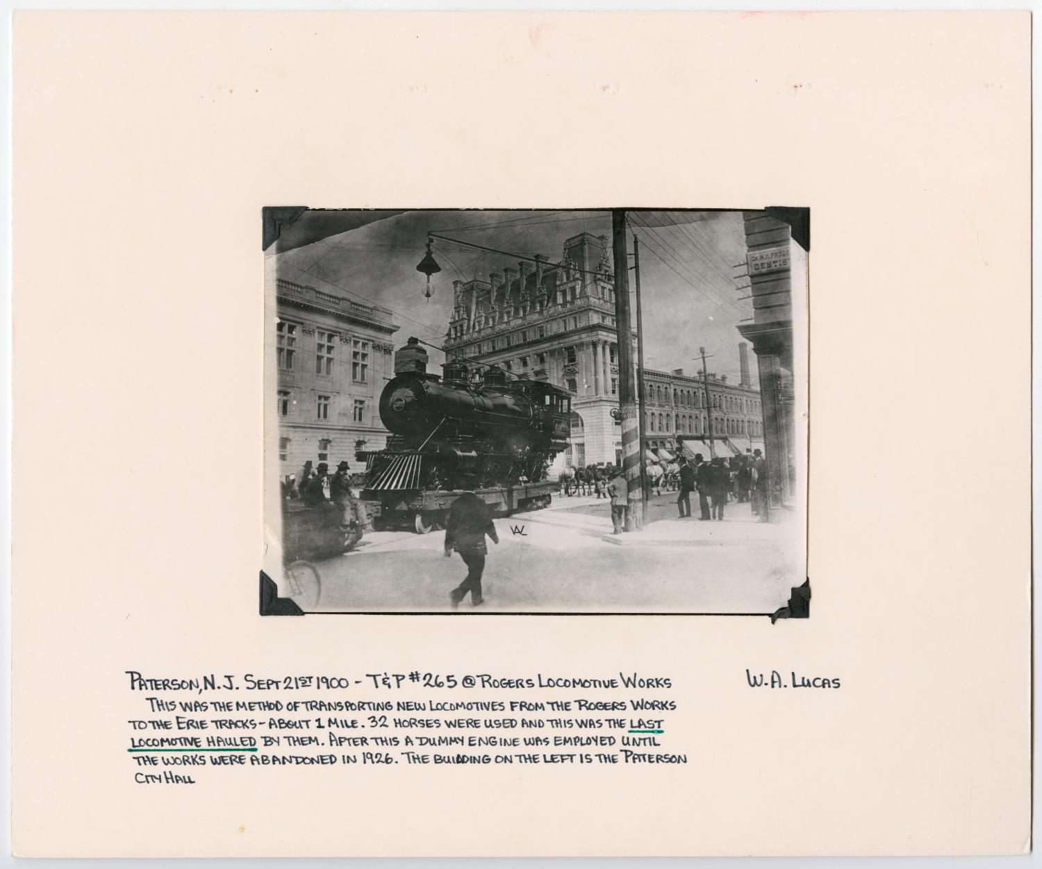T&P #265 Being Hauled by Horses
