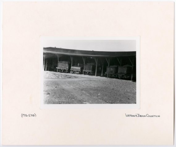 Train Cars in a Roundhouse