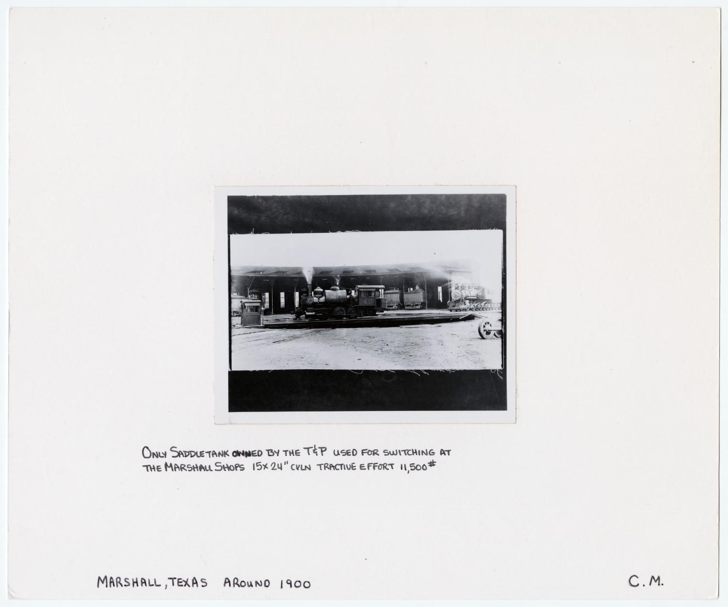Train #40 in Front of a Roundhouse