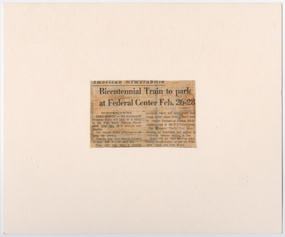 Bicentennial Train Article