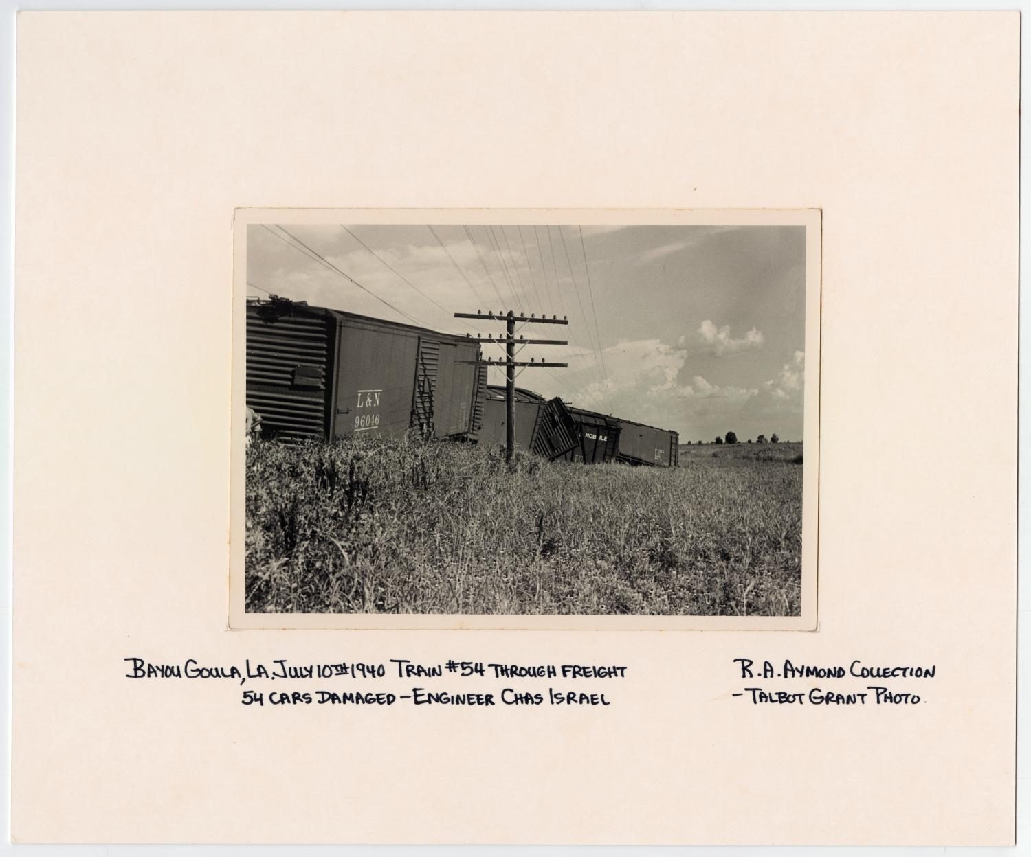 T&P Train #54 Wrecked in Bayou Goula, Louisiana
