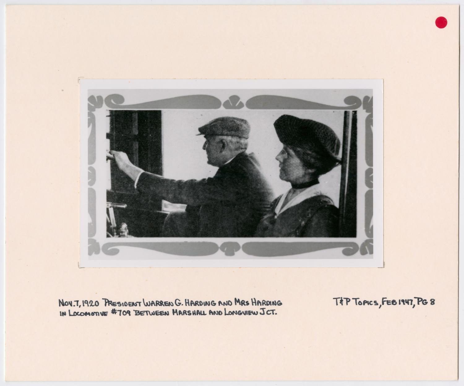 President and First Lady Harding in Train #709