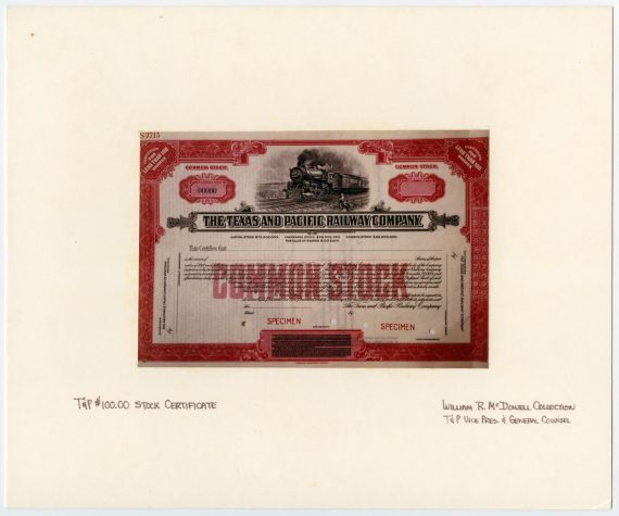 Texas and Pacific Stock Certificate