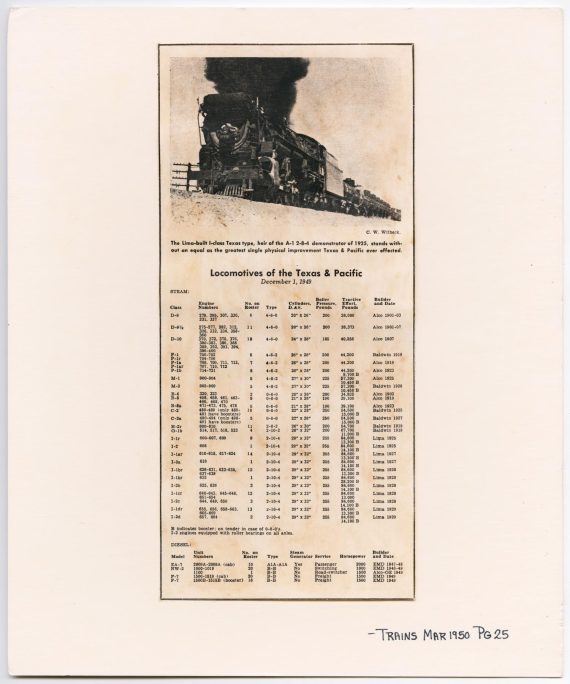 Texas & Pacific Locomotive Roster