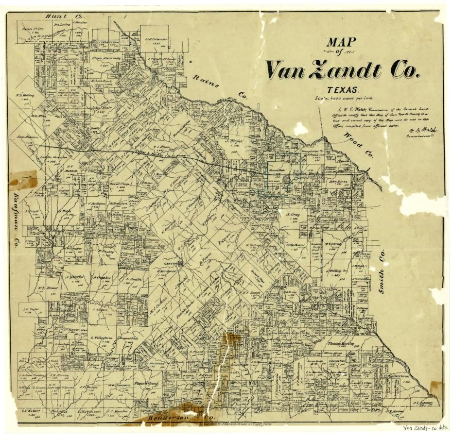 Map of Van Zandt County, Texas