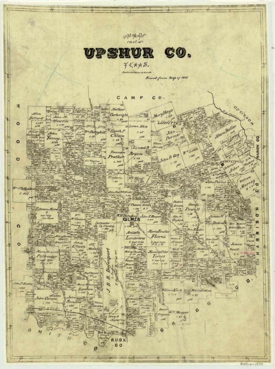 Map of Upshur County, Texas
