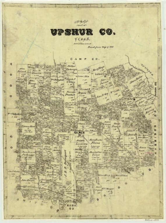 Map of Upshur County, Texas